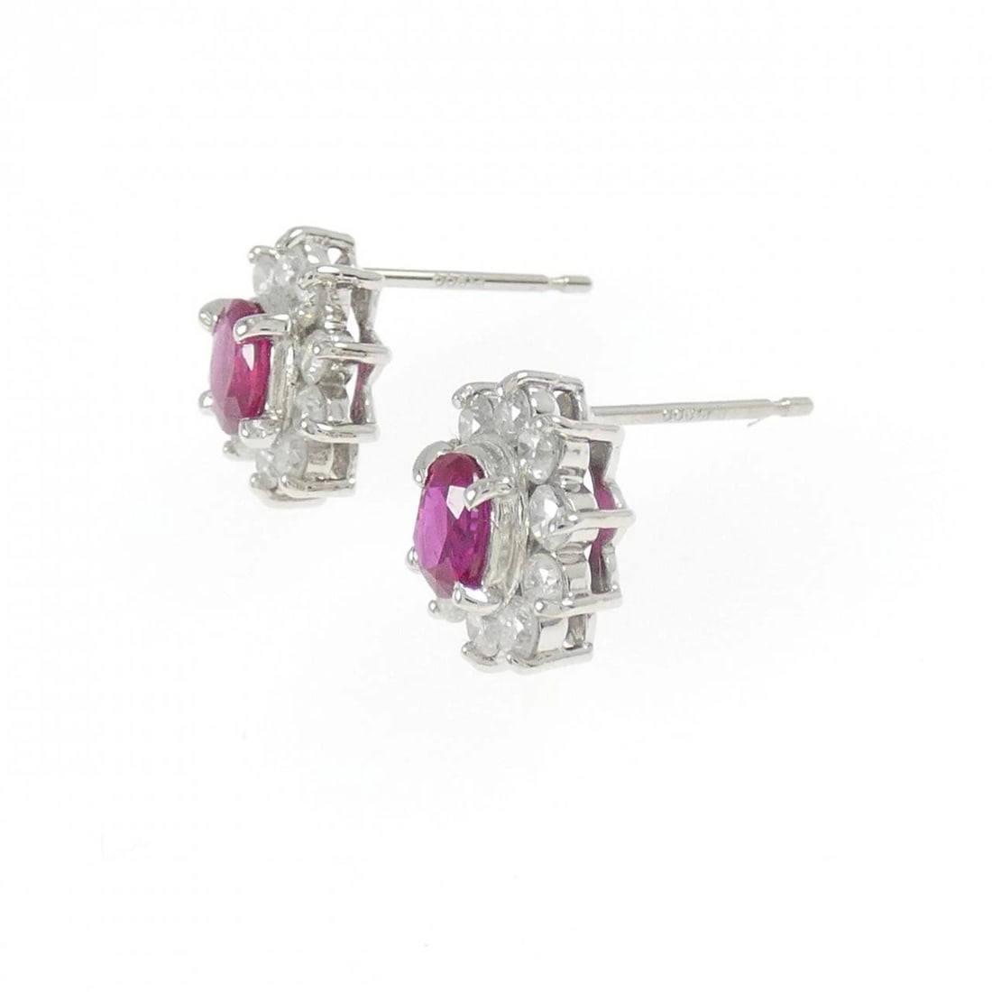 PT900 RUBY EARRINGS - 2