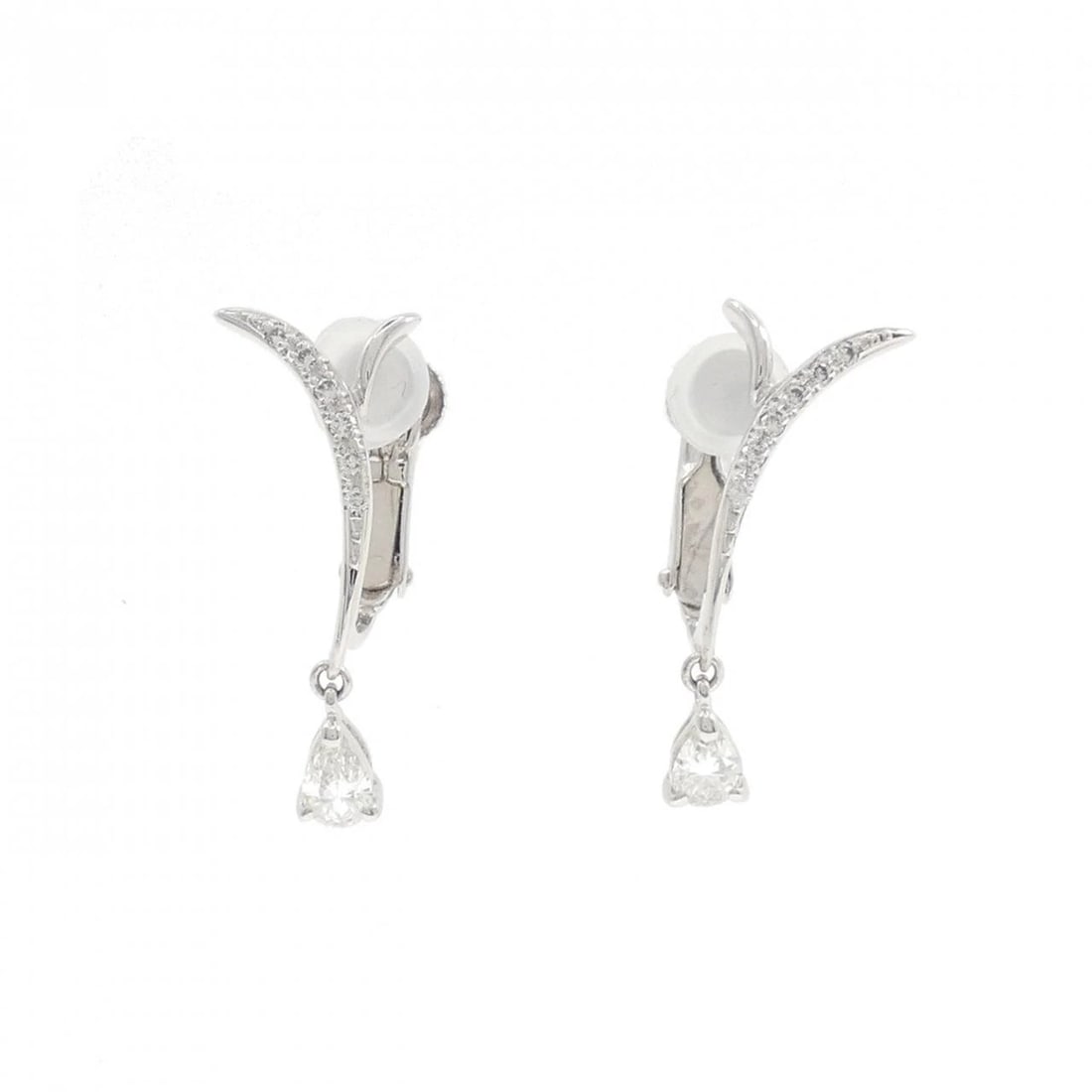 K18WG K14WG DIAMOND EARRINGS: K18WG K14WG Diamond Earrings Brand: Unbranded Type: Earrings Material: K18 White Gold K14 White Gold, Main Stone/Creation tourmaline Color: white gold Size: HxW: 21.9mmx8.2mm Accessories: