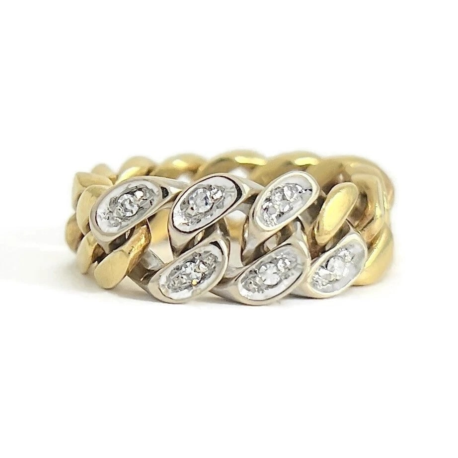 DIAMOND CUBAN CURB CHAIN LINK STATEMENT RING (1 of 3)