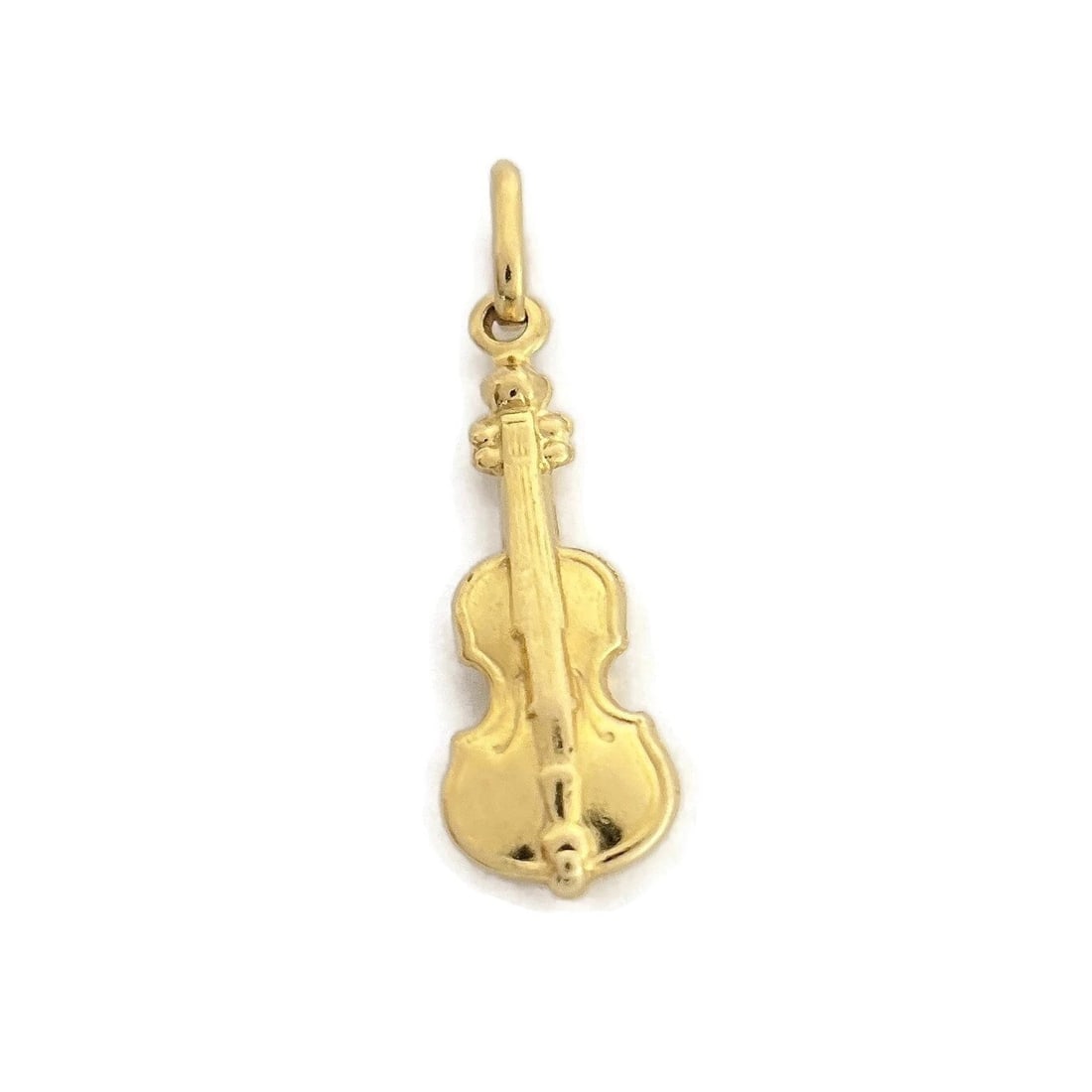 VINTAGE VIOLIN VIOLA CELLO MUSICAL CHARM: Vintage Violin Viola Cello Musical Charm Brand: Unbranded Type: Charm Material: 18K Yellow Gold, Color: Gold Size: Measurements: 1.1 inch (with bale) x 8.5 mm Accessories: None Accessories