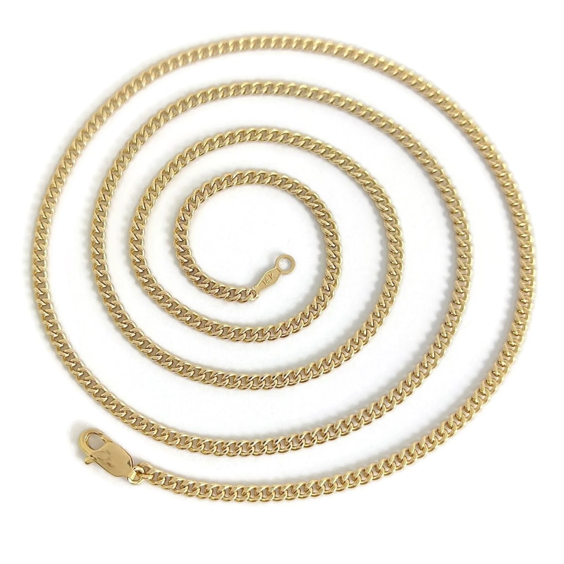 LONG CURB CUBAN CHAIN NECKLACE 14K YELLOW GOLD: Long Curb Cuban Chain Necklace 14K Yellow Gold Brand: Unbranded Type: Necklace Material: 14K Yellow Gold, Color: Gold Size: Length: 25 inch Width: 2.6 mm Accessories: None Accessories Notice: