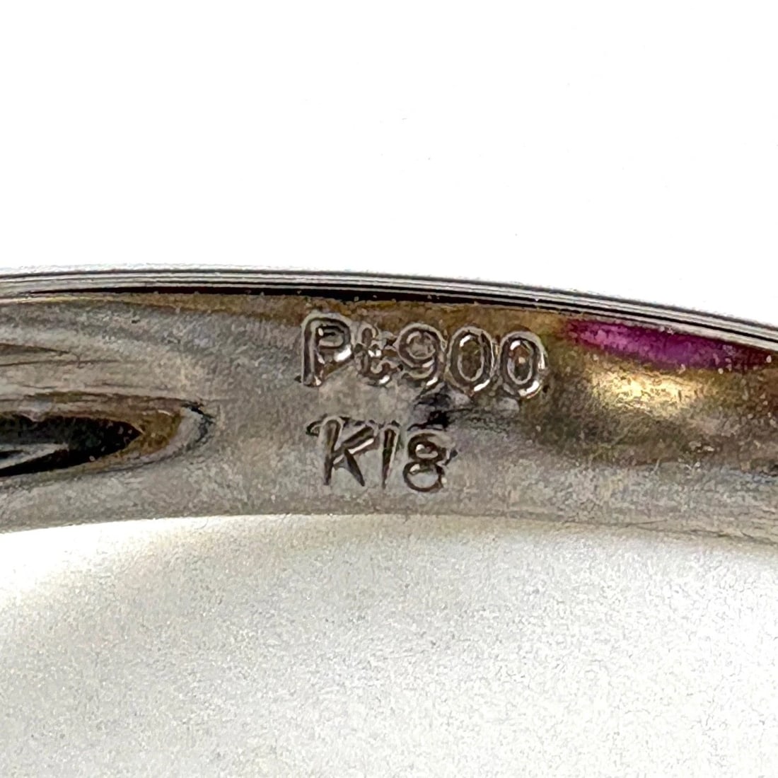 RUBY DESIGN RING PLATINUM YG YELLOWGOLD - 2