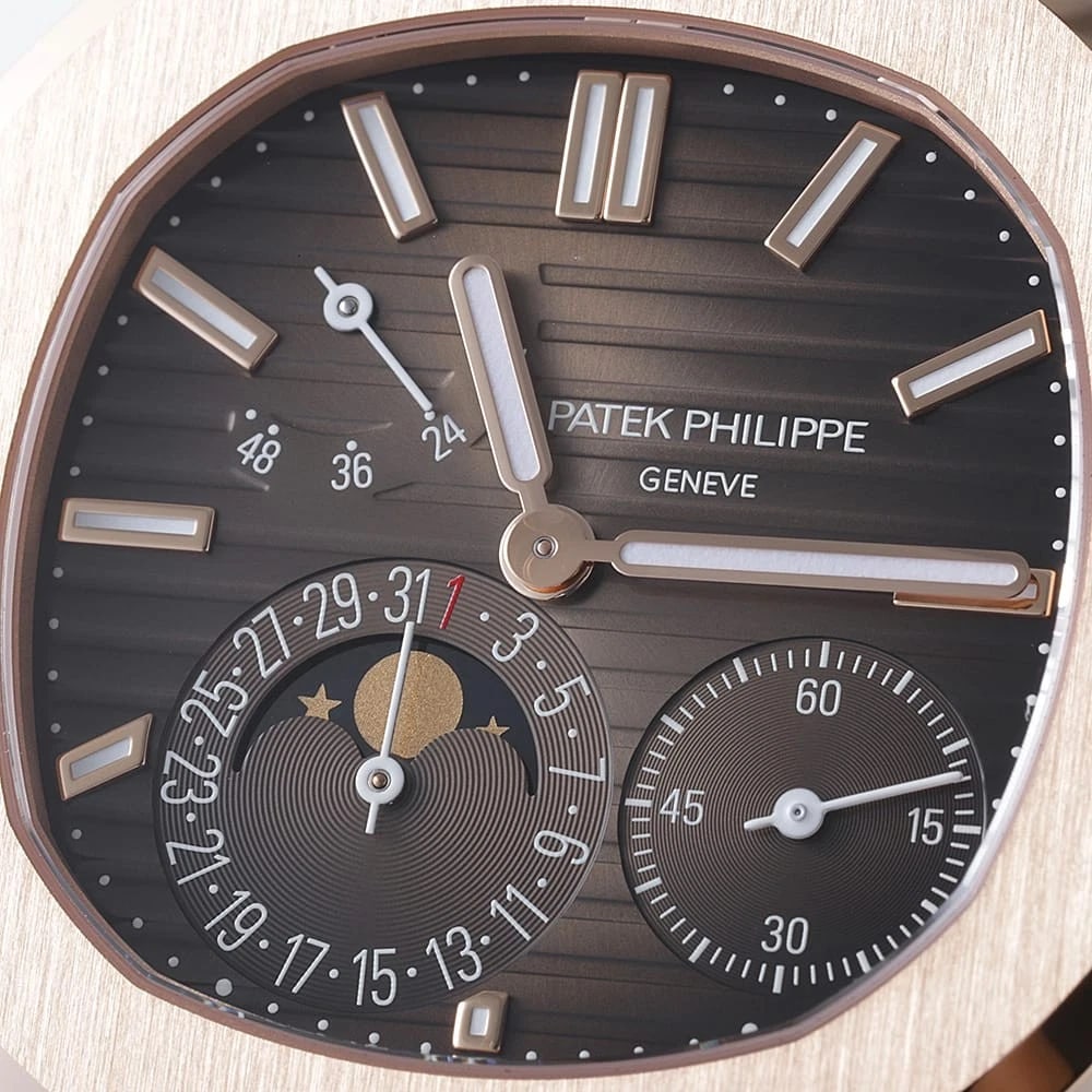 PATEK PHILIPPE NAUTILUS MOONPHASE SECOND HAND WRIST WATCH - 4