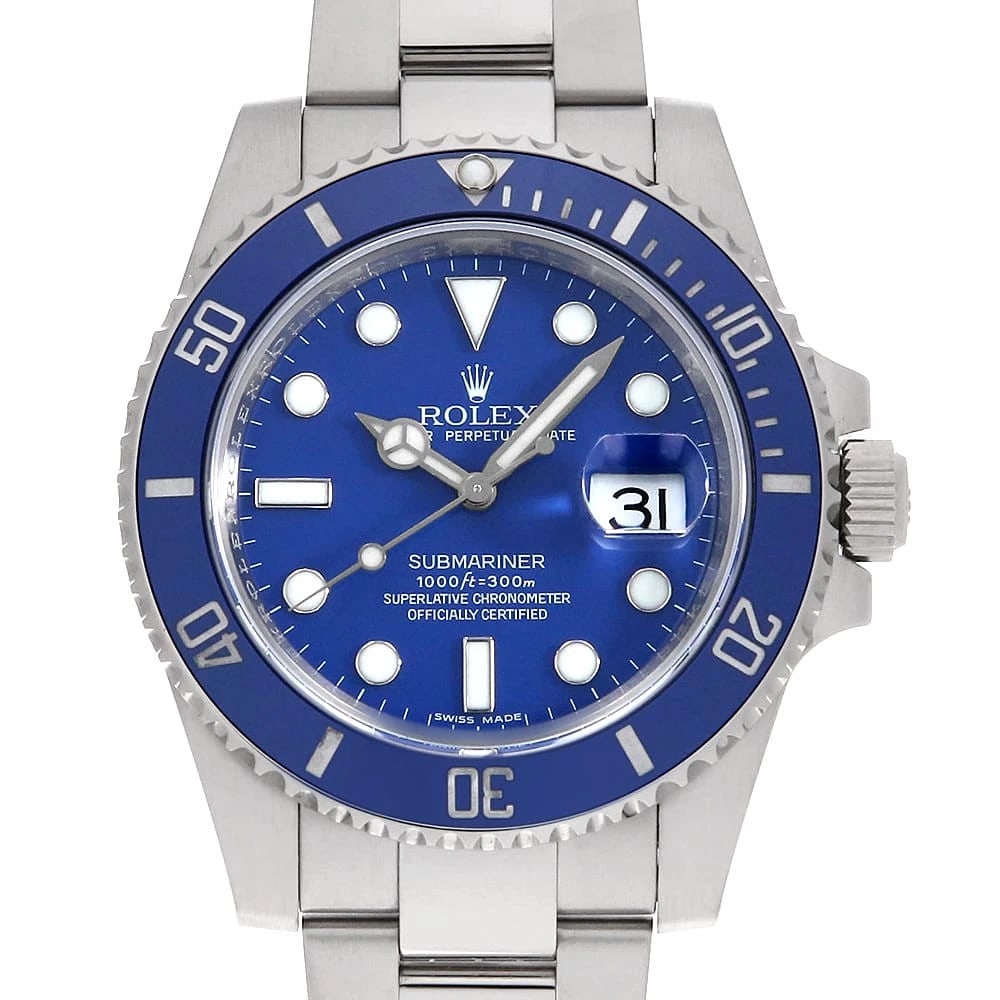 ROLEX SUBMARINER BLUE WRIST WATCH (1 of 6)
