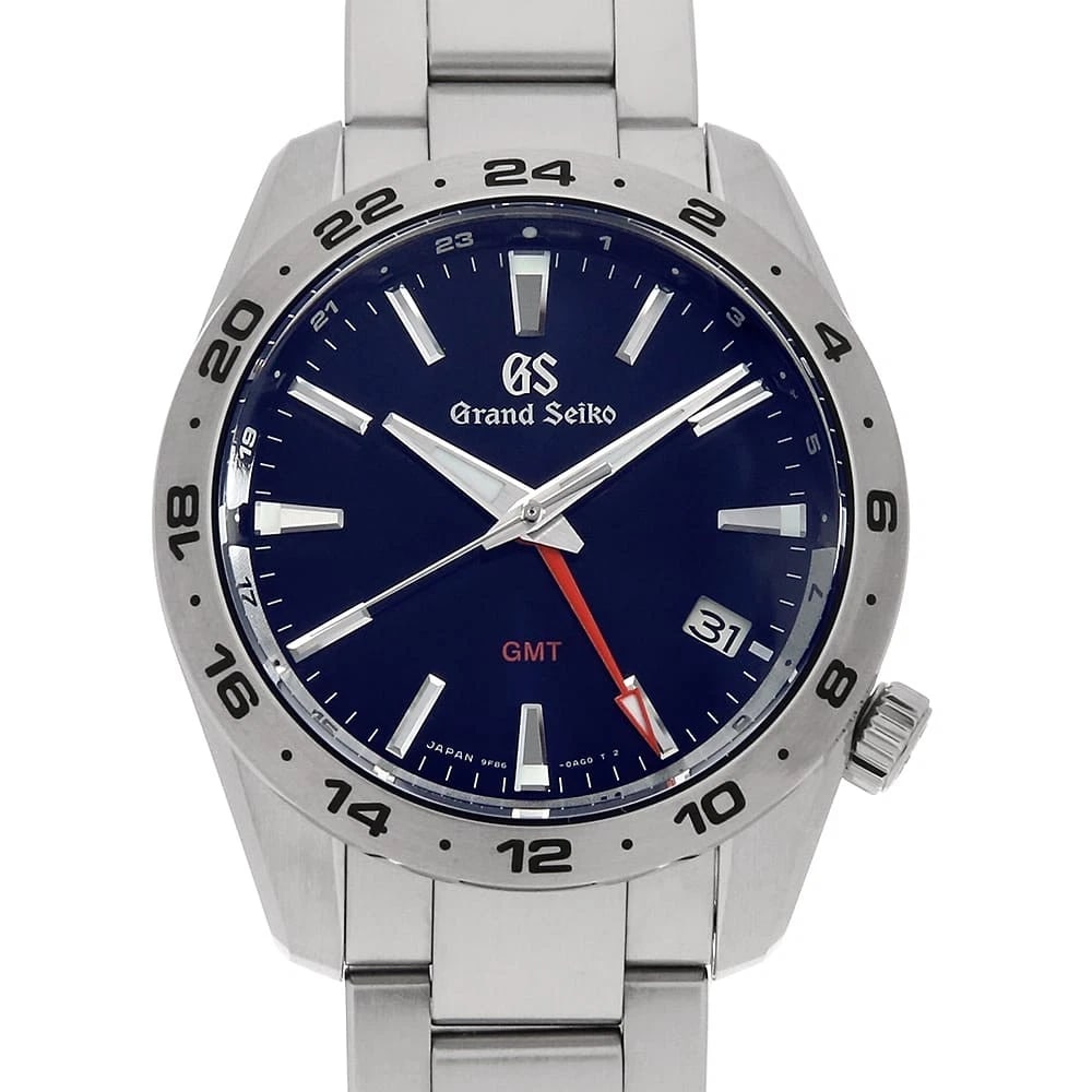 GRAND SEIKO SPORTS COLLECTION QUARTZ GMT WRIST WATCH: Grand Seiko Sports Collection Quartz GMT Wrist Watch Brand: Grand Seiko Type: Wrist watch Material: Band Material Stainless Steel, Case Material Stainless Steel Color: Blue Size: Case:W39mm Circum