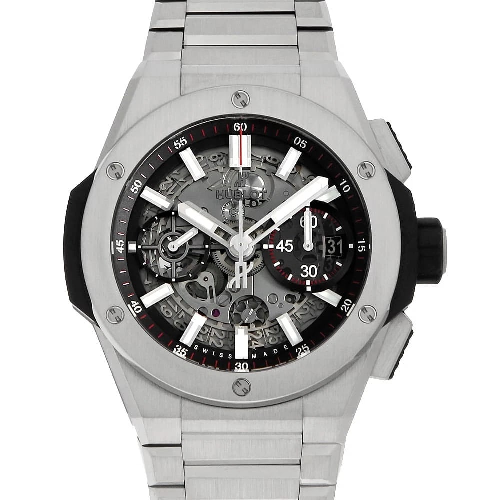HUBLOT BIG BANG INTEGRAL TITANIUM WRIST WATCH: HUBLOT Big Bang Integral Titanium Wrist Watch Brand: HUBLOT Type: Wrist watch Material: Band Material Titanium, Case Material Titanium Color: Skeleton Size: Case:W42mm Circumference of Wrist:18.5c