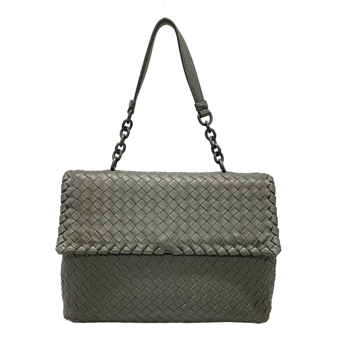 AUTH BOTTEGA VENETA OLYMPIA BAG DARK GRAY HANDBAG: Auth BOTTEGA VENETA Olympia Bag Dark Gray Handbag Brand: BOTTEGA VENETA Type: Handbag Material: Leather Color: Dark Gray Size: Height : 7.87 inch (20 cm) Width : 11.42 inch (29 cm) Depth : 3.94 in