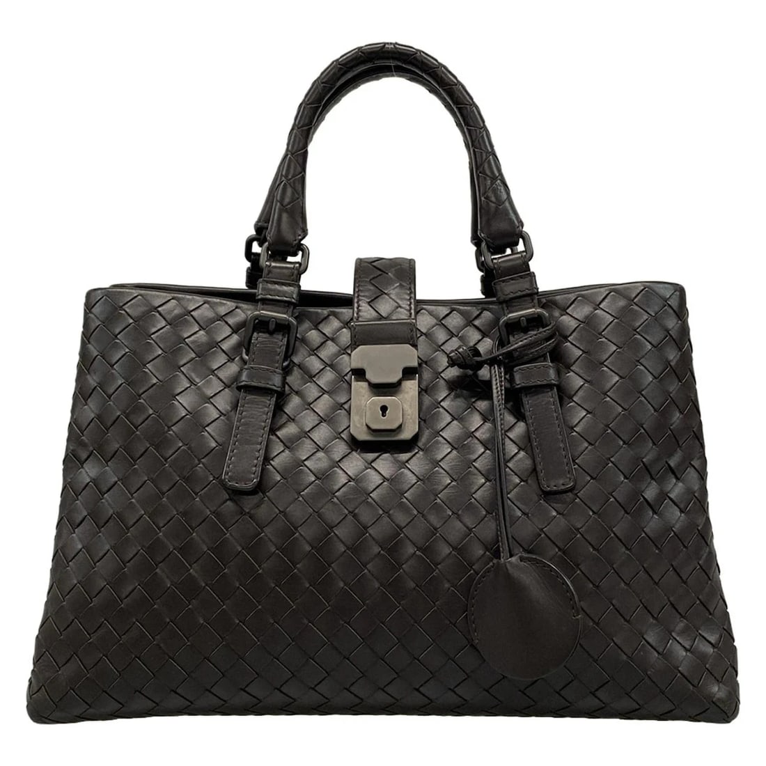 AUTH BOTTEGA VENETA ROME BAG - DARK BROWN LEATHER HANDBAG HANDBAG (1 of 12)