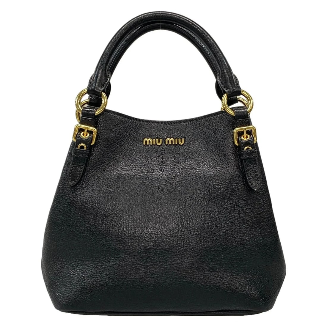 MIUMIU - BLACK LEATHER HANDBAG HANDBAG (1 of 11)