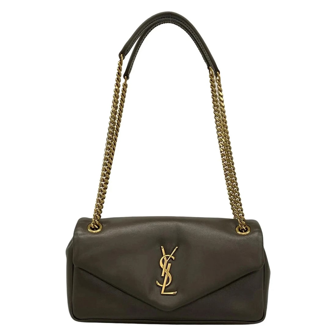 SAINT LAURENT PARIS CALYPSO BROWN LEATHER SHOULDER BAG (1 of 12)