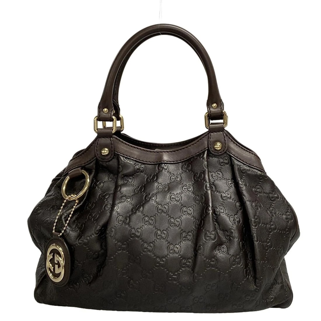 GUCCI SUKEY/GUCCISSIMA DARK BROWN LEATHER TOTE BAG TOTE BAG (1 of 11)