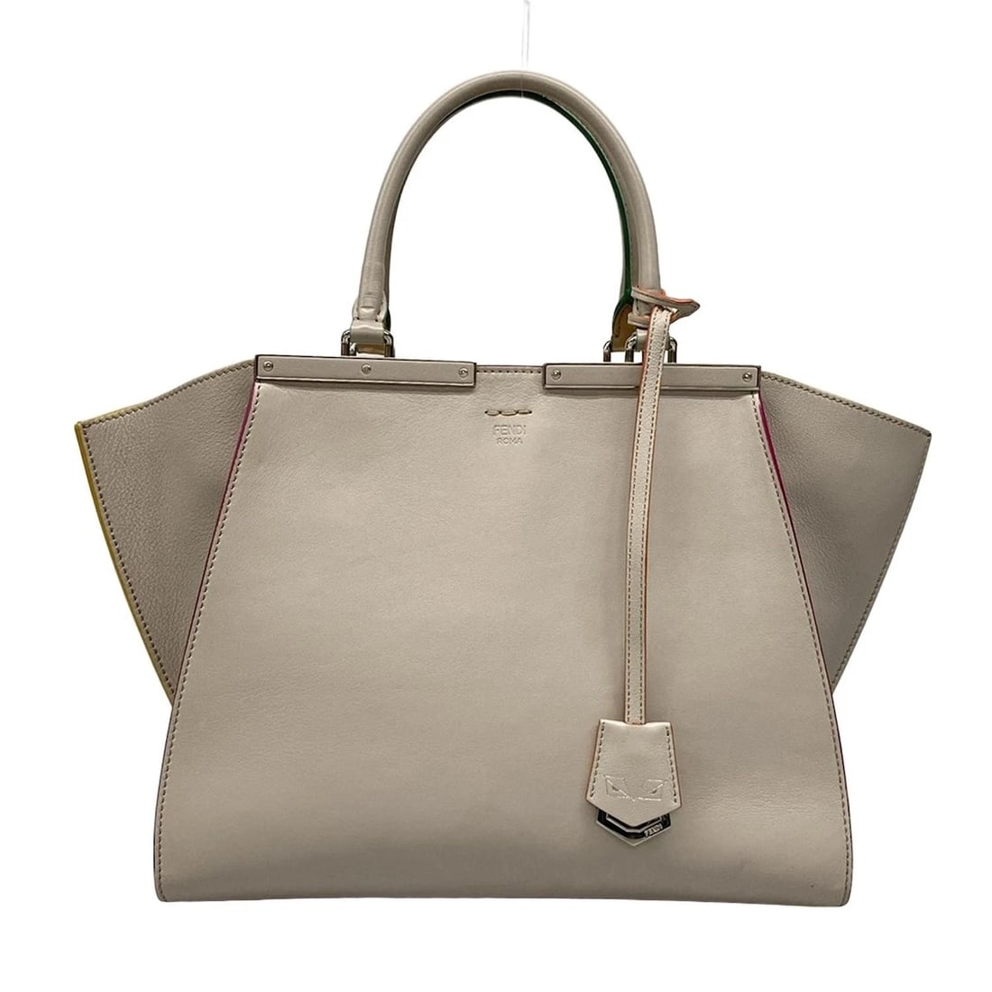 AUTH FENDI 3JOURS GRAY BEIGE LEATHER HANDBAG HANDBAG: Auth FENDI 3Jours Gray Beige Leather Handbag Handbag Brand: FENDI Type: Handbag Material: Leather Color: Gray Beige Size: Height : 10.04 inch (25.5 cm) Width : 12.2 inch (31 cm) - 16.93 inch (43 c