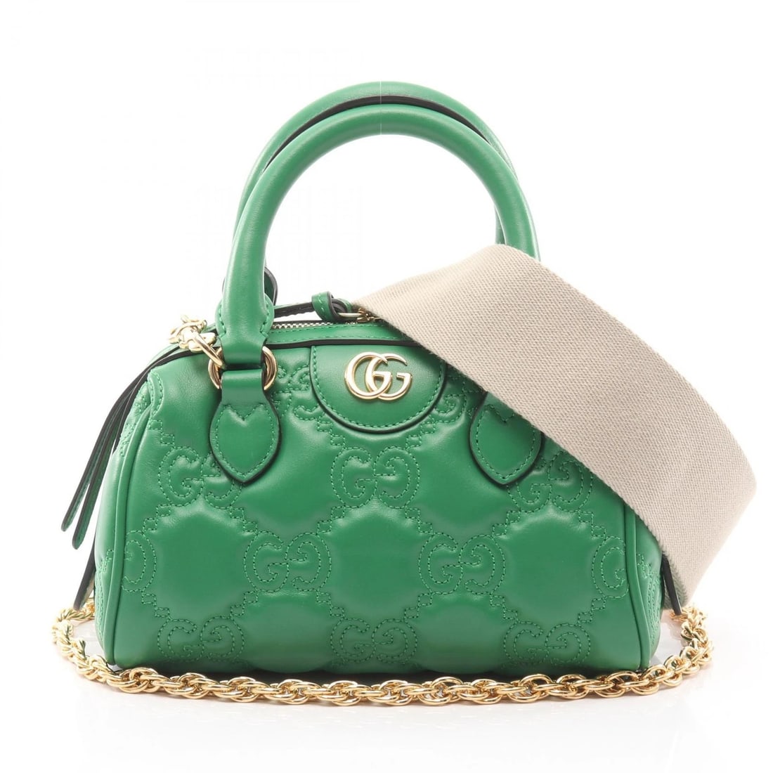 GUCCI GG MATELASSE SHOULDER CROSSBODY HANDBAG: GUCCI GG Matelasse Shoulder Crossbody Handbag Brand: GUCCI Type: Handbag Material: leather Color: Green Size: (H:4.7" x W:7.9" x D:4.3") Handle?28cm(11.0") Accessories: None Accessories No