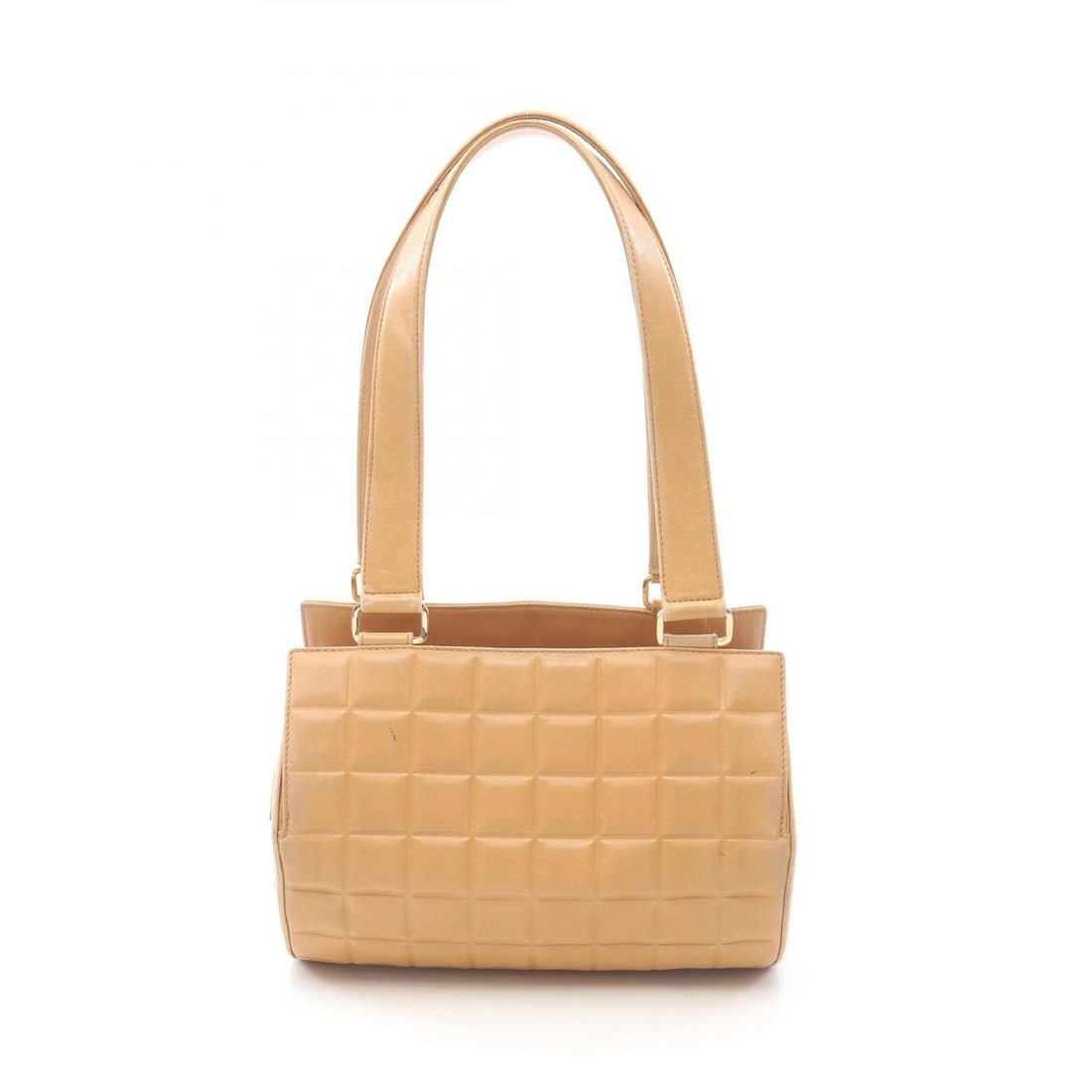 CHANEL CHOCOLATE BAR HANDBAG LEATHER BEIGE HANDBAG: CHANEL Chocolate bar Handbag leather Beige Handbag Brand: CHANEL Type: Handbag Material: leather Color: Beige Size: (H:5.3" x W:8.5" x D:5.1") Handle?50cm(19.7") Accessories: None Accessor