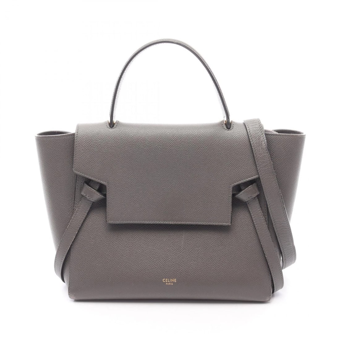CELINE MICRO BELT BAG /2WAY SHOULDER HANDBAG: CELINE MICRO Belt bag /2Way Shoulder Handbag Brand: CELINE Type: Handbag Material: leather Color: Gray Size: (H:8.3" x W:9.4" x D:5.1") Handle?25cm(9.8") Accessories: None Accessories Notice: