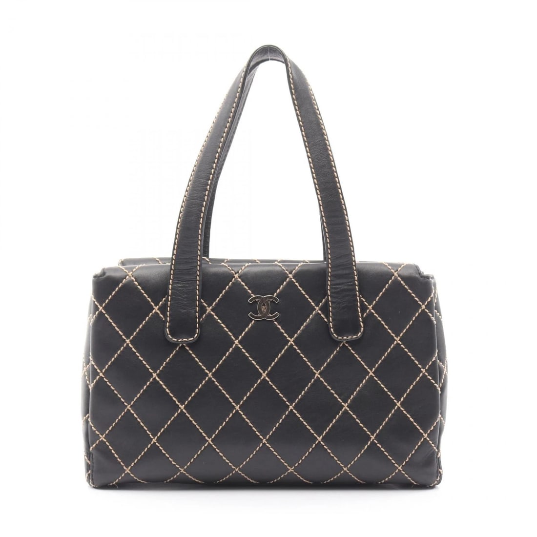 CHANEL WILD STITCH TOTE BAG LEATHER BLACK TOTE BAG: CHANEL Wild Stitch Tote Bag Leather Black Tote Bag Brand: CHANEL Type: Tote Bag Material: leather Color: Black Size: (H:8.9" x W:13.4" x D:3.9") Strap drop?21cm(8.3") Accessories: None