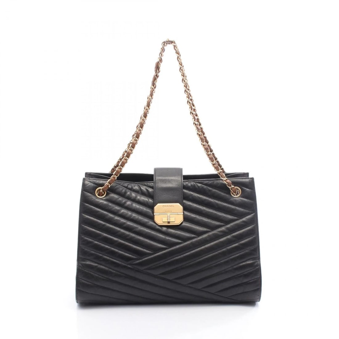 CHANEL GABRIELLE CHAIN SHOULDER TOTE BAG LEATHER BLACK SHOULDER BAG: CHANEL Gabrielle chain Shoulder tote Bag leather Black Shoulder Bag Brand: CHANEL Type: Shoulder Bag Material: leather Color: Black Size: (H:10.0" x W:14.2" x D:4.7") Strap drop?27cm(10.6") 