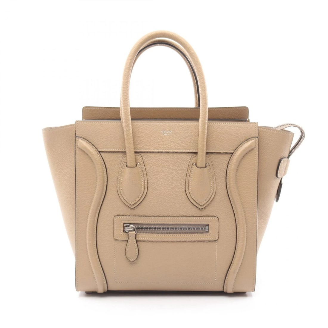 CELINE LUGGAGE MICRO SHOPPER TOTE HANDBAG: CELINE Luggage micro shopper tote Handbag Brand: CELINE Type: Handbag Material: leather Color: Beige Size: (H:10.2" x W:10.4" x D:5.5") Handle?46cm(18.1") Accessories: None Accessories