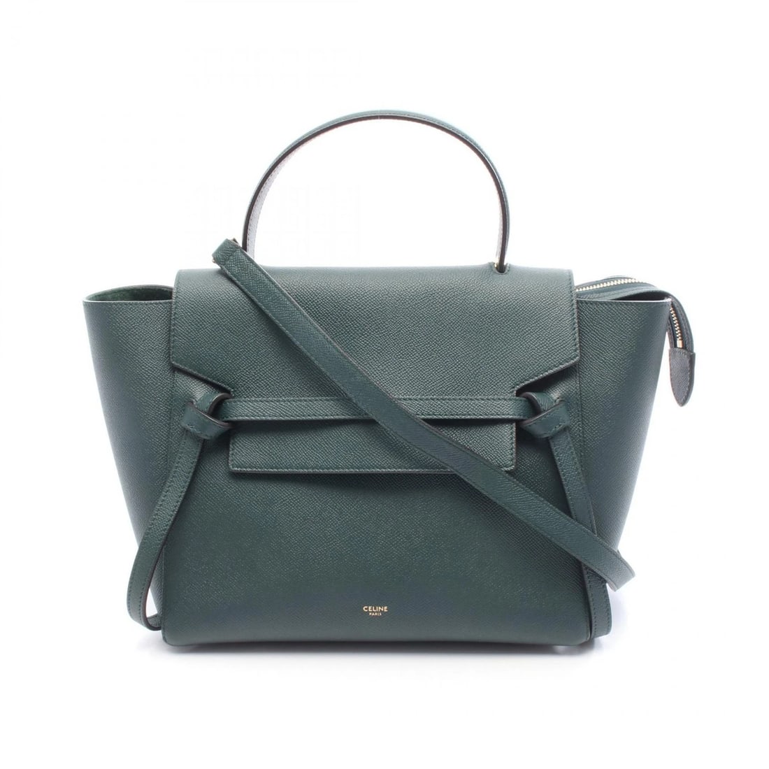 CELINE BELT MINI SHOULDER HANDBAG LEATHER GREEN HANDBAG (1 of 4)