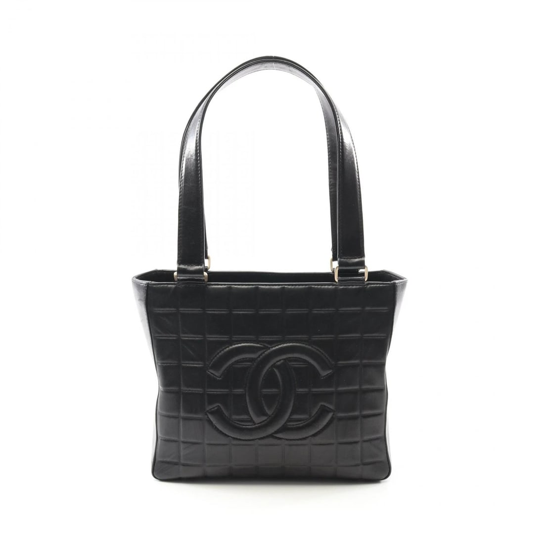 CHANEL CHOCOLATE BAR TOTE SHOULDER BAG LAMBSKIN TOTE BAG: CHANEL Chocolate bar Tote shoulder Bag Lambskin Tote Bag Brand: CHANEL Type: Tote Bag Material: Lambskin (sheep leather) Color: Black Size: (H:8.5" x W:9.4" x D:3.1") Strap drop?22cm(8.7") Access