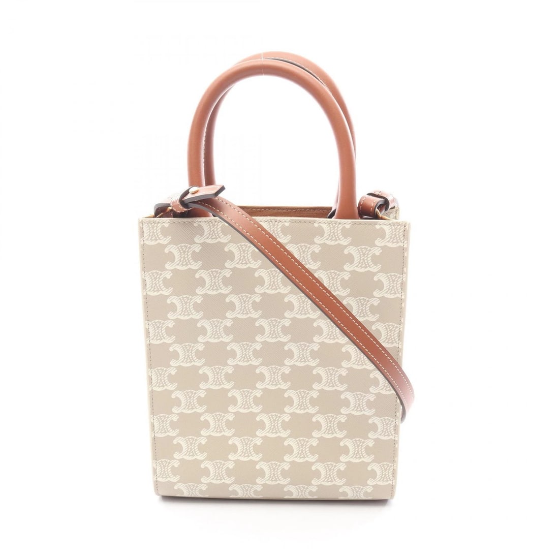 CELINE MINI VERTICAL CABAS TRIOMPHE SHOULDER HANDBAG CANVAS HANDBAG (1 of 3)