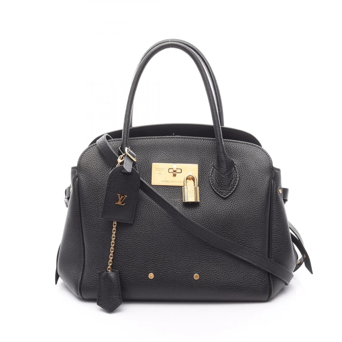 LOUIS VUITTON MIRA PM SHOULDER HANDBAG CALFSKIN HANDBAG: LOUIS VUITTON Mira PM Shoulder Handbag Calfskin Handbag Brand: LOUIS VUITTON Type: Handbag Material: leather Color: Black Size: (H:8.9" x W:9.3" x D:6.3") Handle?41cm(16.1") Accessories: None