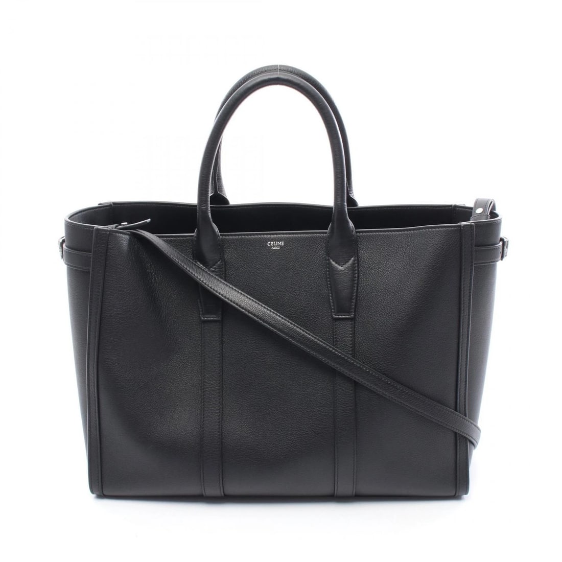 CELINE MEDIUM CABAS TOTE SHOULDER BAG TOTE BAG: CELINE Medium Cabas Tote Shoulder Bag Tote Bag Brand: CELINE Type: Tote Bag Material: leather Color: Black Size: (H:10.6" x W:15.0" x D:5.1") Handle?40cm(15.7") Accessories: None Accessories