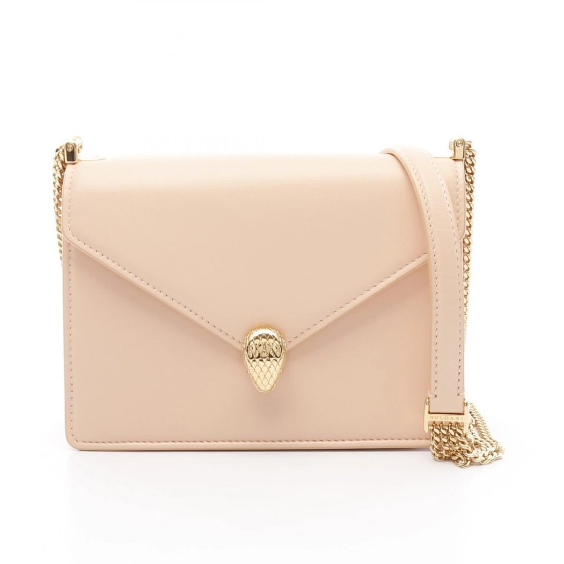 BVLGARI SERPENTI FOREVER CHAIN SHOULDER BAG: BVLGARI Serpenti Forever Chain Shoulder Bag Brand: BVLGARI Type: Shoulder Bag Material: leather Color: Pink Size: (H:5.5" x W:7.5" x D:2.2") Shoulder?92cm(36.2") Accessories: None Accessories