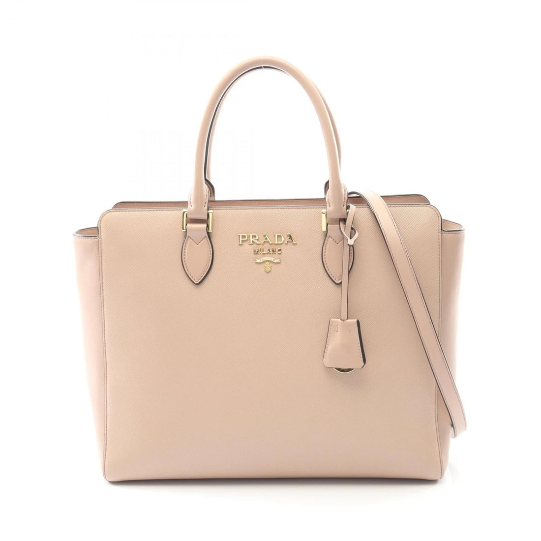 PRADA TOTE SHOULDER CROSSBODY BAG SAFFIANO LEATHER PINK TOTE BAG (1 of 6)