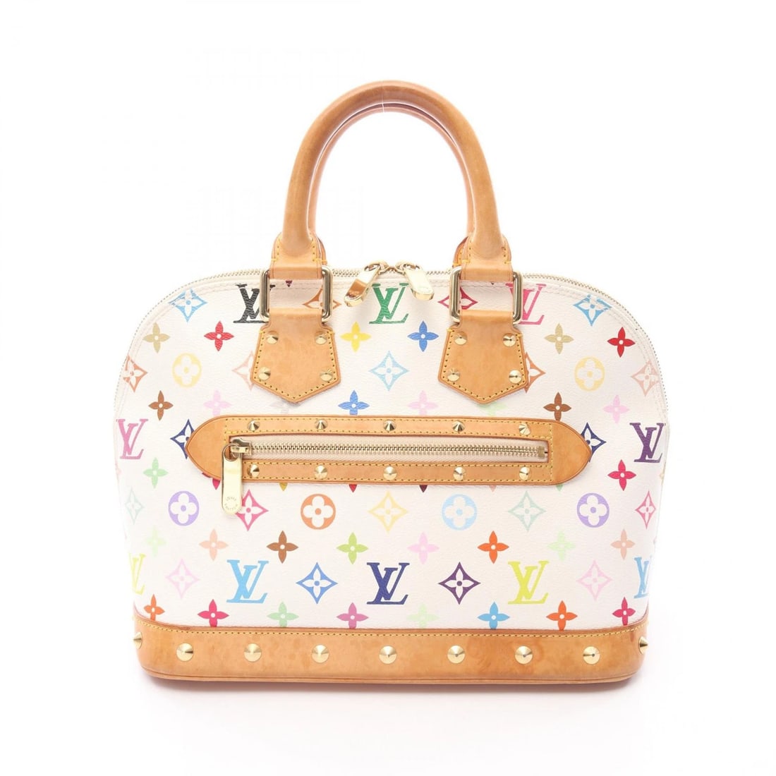 LOUIS VUITTON ALMA HANDBAG: LOUIS VUITTON Alma Handbag Brand: LOUIS VUITTON Type: Handbag Material: PVC coated canvas Color: White Size: (H:9.1" x W:11.8" x D:6.3") Handle?35cm(13.8") Accessories: None Accessories No