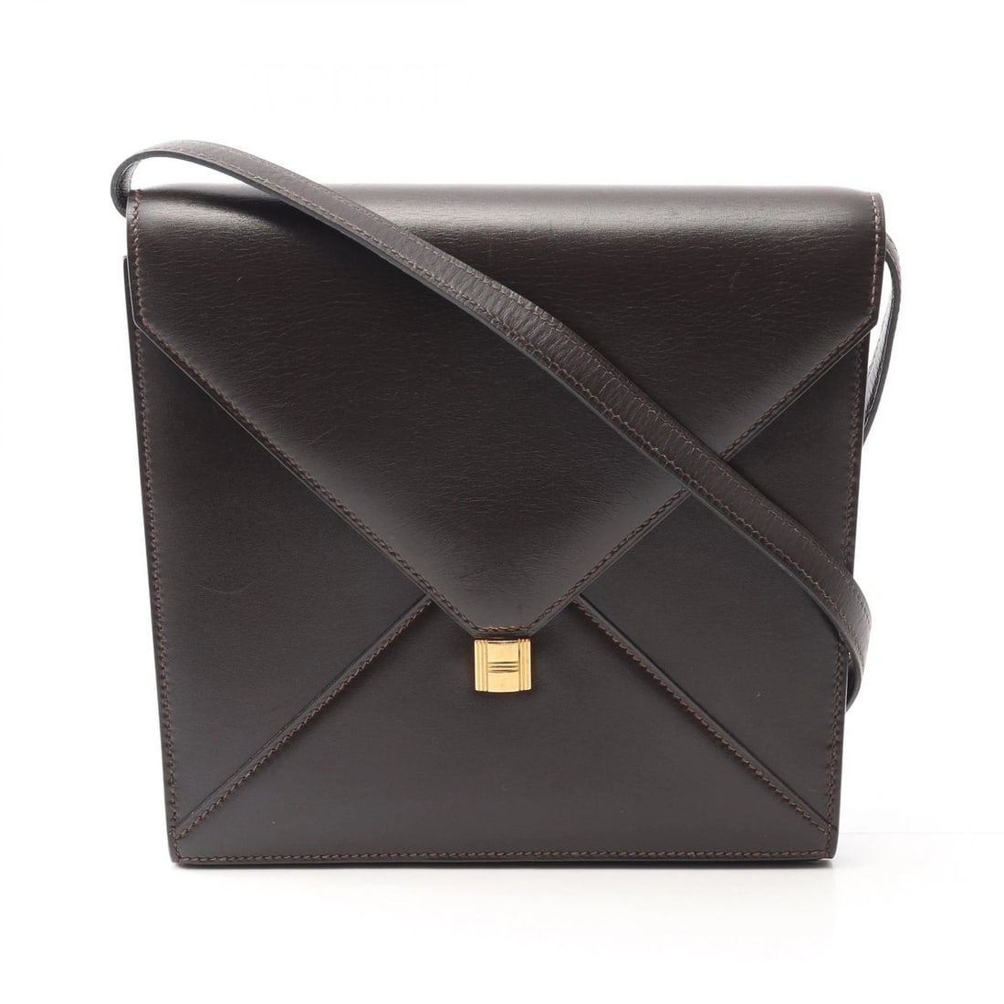 HERMES SHOULDER CROSSBODY BAG SHOULDER BAG: HERMES Shoulder crossbody Bag Shoulder Bag Brand: HERMES Type: Shoulder Bag Material: Calfskin (cowhide) Color: Brown Size: (H:7.1" x W:7.1" x D:0.8") Shoulder?100cm(39.4") Accessories: None <