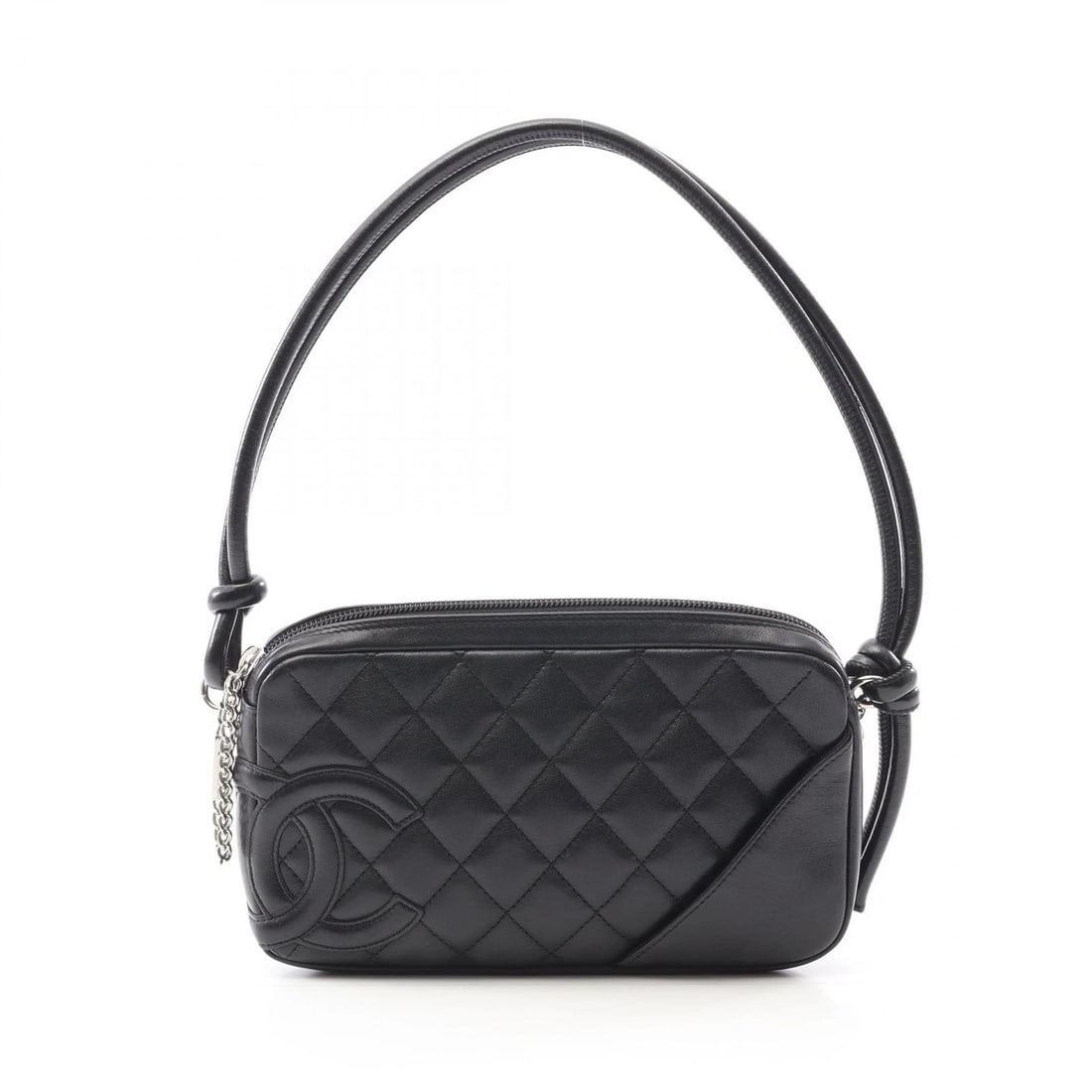 CHANEL CAMBON LINE HANDBAG LEATHER BLACK HANDBAG: CHANEL Cambon line Handbag leather Black Handbag Brand: CHANEL Type: Handbag Material: leather Color: Black Size: (H:4.9" x W:8.3" x D:1.2") Handle?54cm(21.3") Accessories: None Accessorie