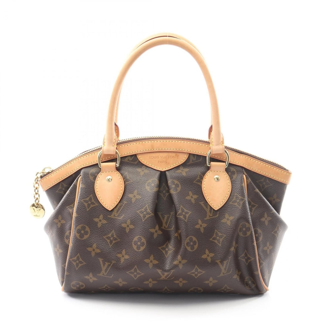 LOUIS VUITTON TIVOLI PM HANDBAG: LOUIS VUITTON Tivoli PM Handbag Brand: LOUIS VUITTON Type: Handbag Material: PVC coated canvas Color: Brown Size: (H:8.7" x W:11.4" x D:5.5") Handle?41cm(16.1") Accessories: None Accessori