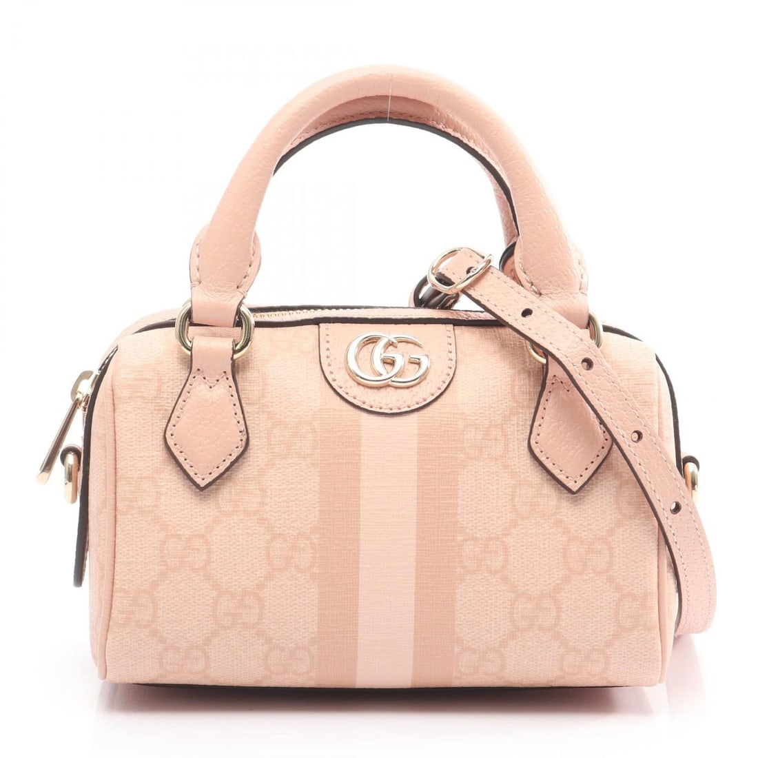 GUCCI OPHIDIA SHERRY LINE GG SUPREME CROSSBODY HANDBAG: GUCCI Ophidia Sherry Line GG Supreme crossbody Handbag Brand: GUCCI Type: Handbag Material: PVC coated canvas Color: Pink Size: (H:4.3" x W:6.3" x D:3.5") Handle?22cm(8.7") Accessories: None <