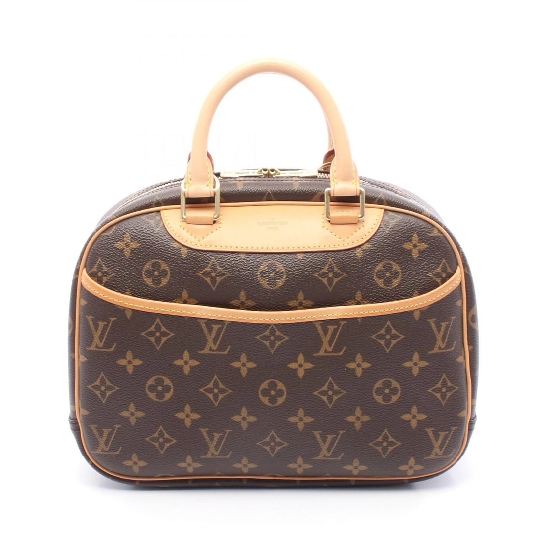 LOUIS VUITTON TROUVILLE HANDBAG MONOGRAM HANDBAG: LOUIS VUITTON Trouville Handbag Monogram Handbag Brand: LOUIS VUITTON Type: Handbag Material: PVC coated canvas Color: Brown Size: (H:8.3" x W:10.6" x D:4.1") Handle?29cm(11.4") Accessories: None