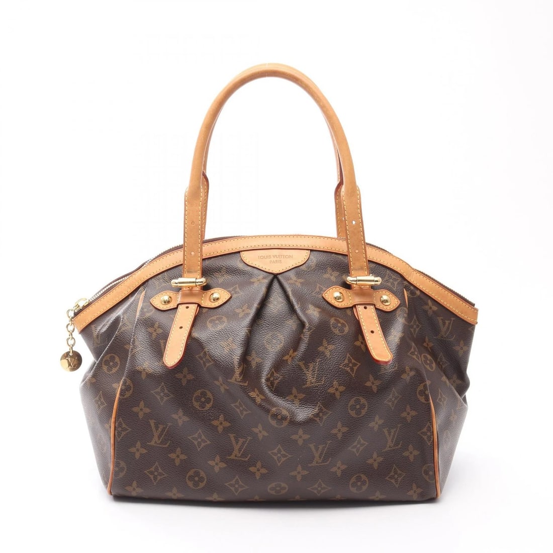 LOUIS VUITTON TIVOLI GM HANDBAG: LOUIS VUITTON Tivoli GM Handbag Brand: LOUIS VUITTON Type: Handbag Material: PVC coated canvas Color: Brown Size: (H:10.6" x W:13.0" x D:7.5") Handle?43~67cm(16.9") Accessories: None Acces