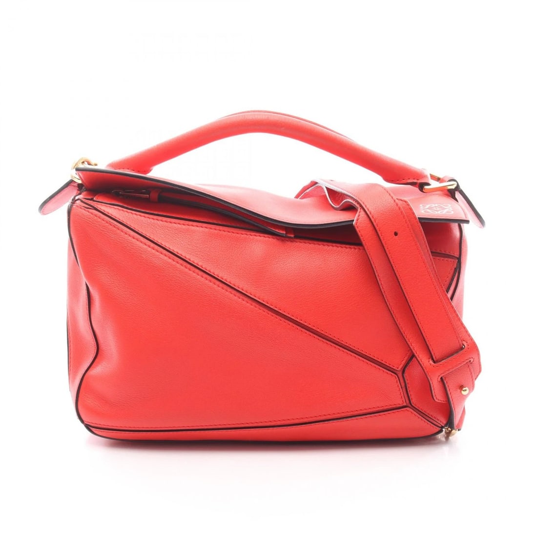 LOEWE PUZZLE BAG MEDIUM CROSSBODY SHOULDER HANDBAG HANDBAG: LOEWE Puzzle bag medium crossbody shoulder Handbag Handbag Brand: LOEWE Type: Handbag Material: leather Color: Red Size: (H:7.5" x W:11.4" x D:4.7") Handle?35cm(13.8") Accessories: None Ac