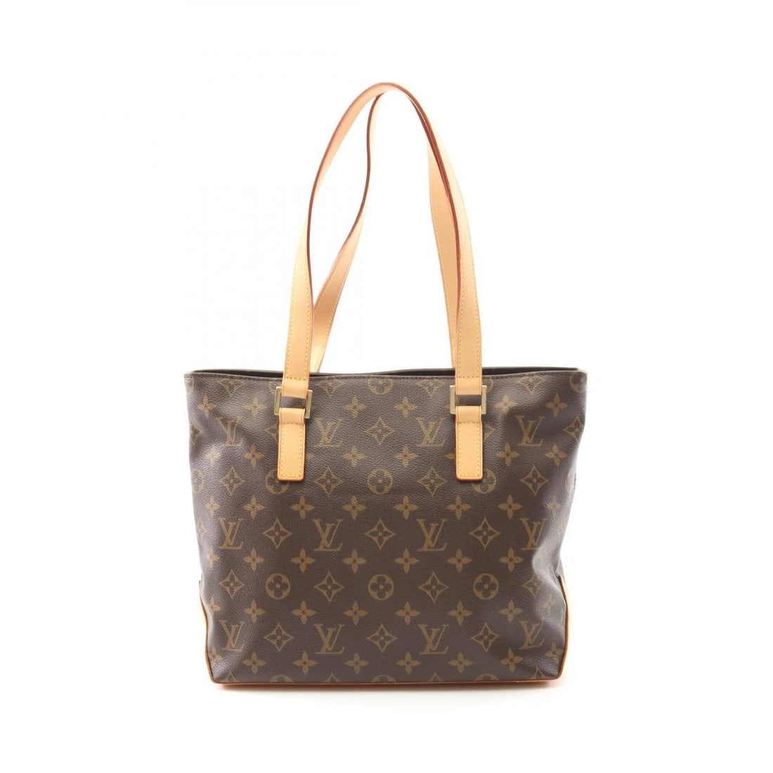 LOUIS VUITTON CABAS PIANO SHOULDER BAG: LOUIS VUITTON Cabas piano Shoulder Bag Brand: LOUIS VUITTON Type: Shoulder Bag Material: PVC coated canvas Color: Brown Size: (H:9.6" x W:10.6" x D:4.7") Strap drop?22cm(8.7") Accessories: None