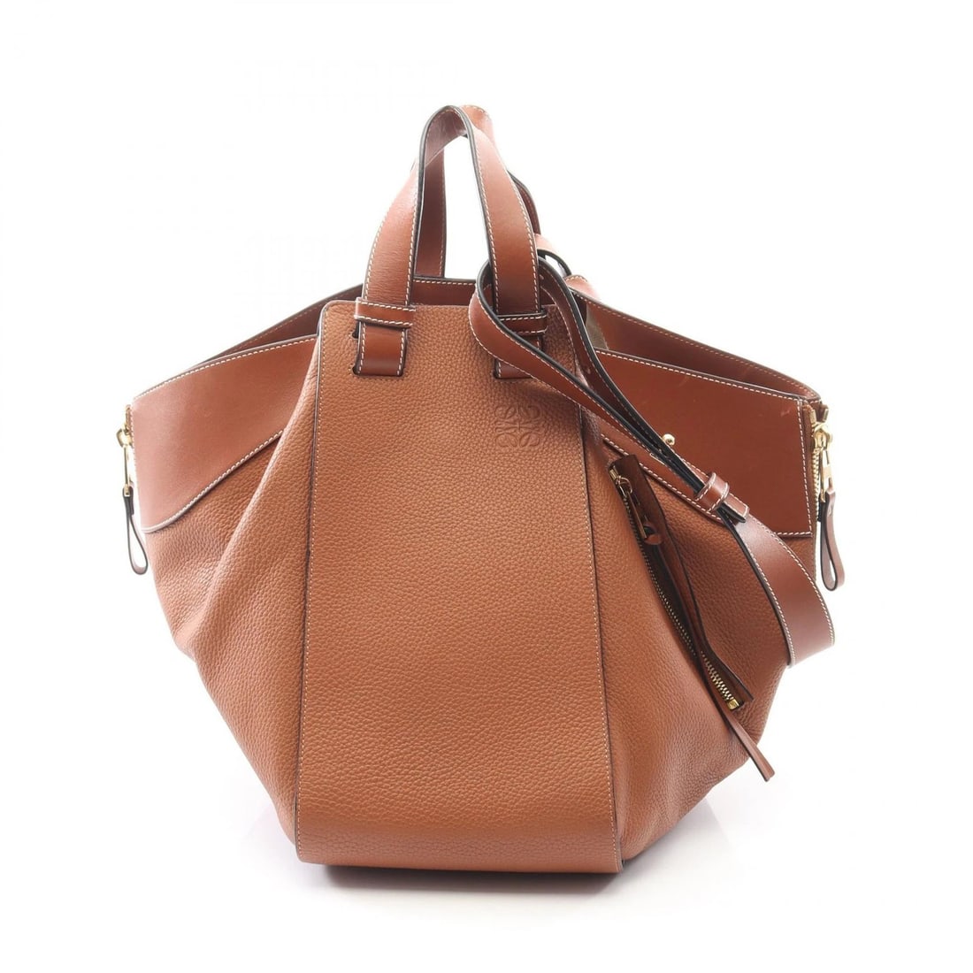 LOEWE HAMMOCK MEDIUM SHOULDER HANDBAG LEATHER BROWN HANDBAG (1 of 6)