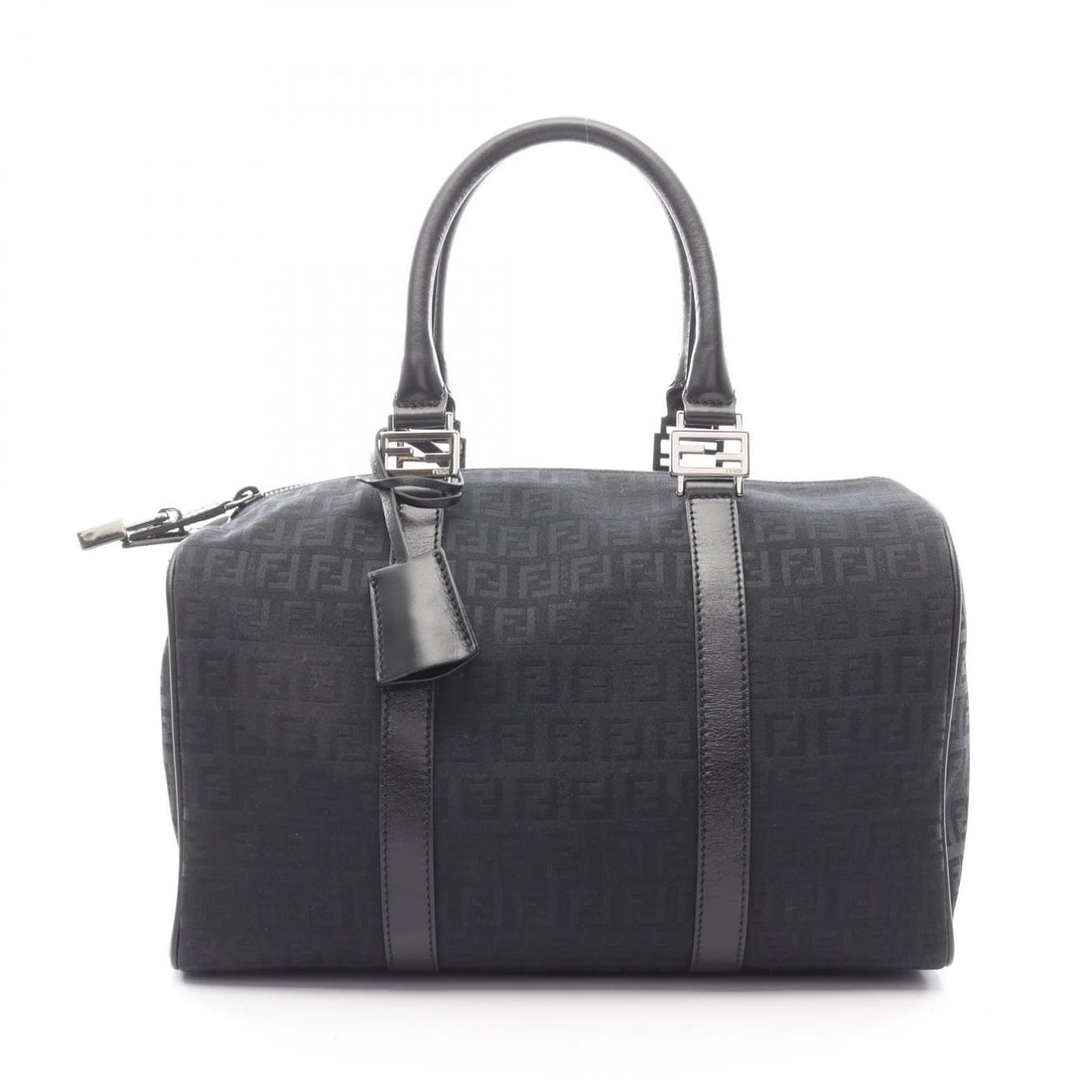 FENDI ZUCCHINO HANDBAG CANVAS LEATHER NAVY BLACK HANDBAG: FENDI Zucchino Handbag canvas leather Navy Black Handbag Brand: FENDI Type: Handbag Material: canvas Color: Navy Size: (H:6.7" x W:11.8" x D:6.3") Handle?40cm(15.7") Accessories: None Acce