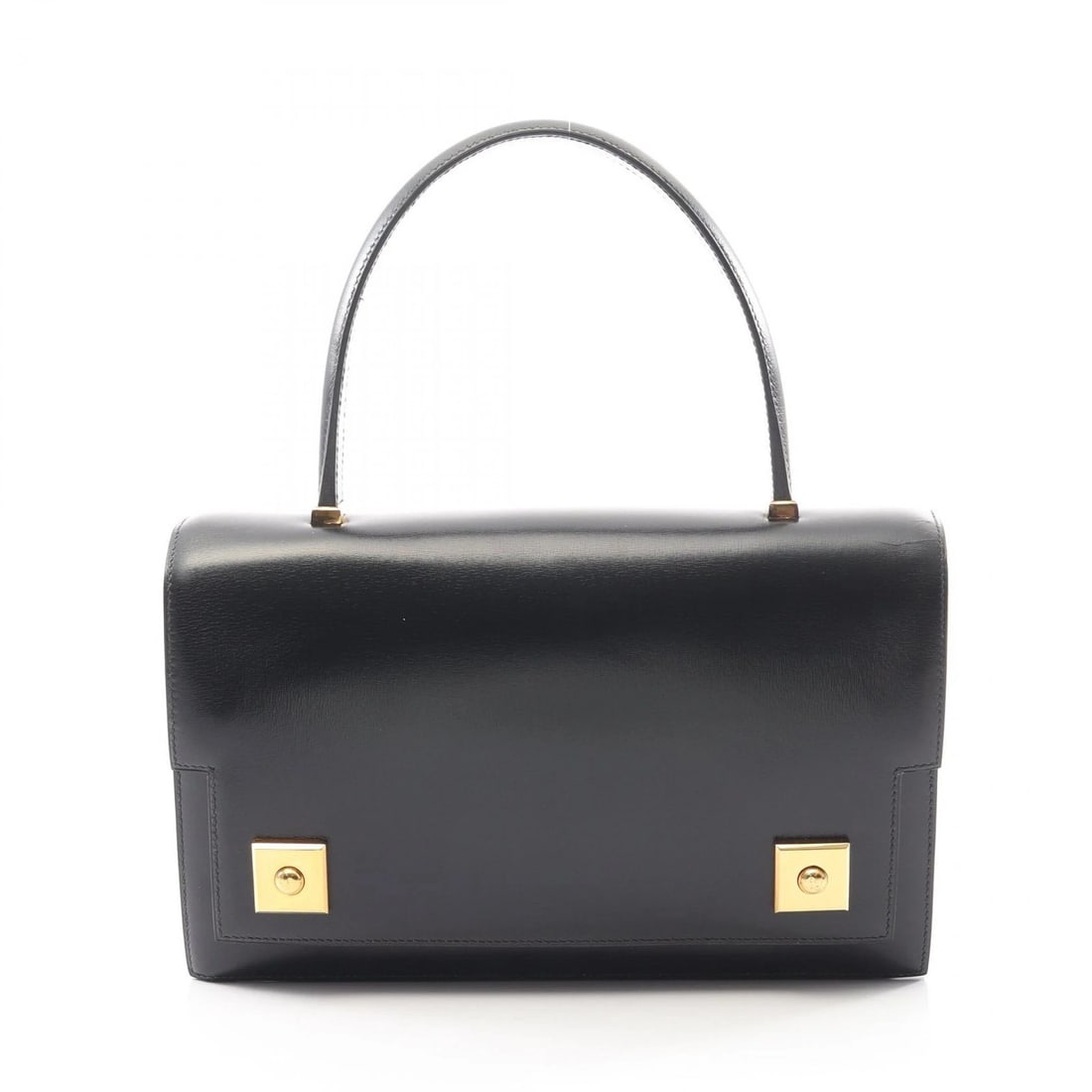 HERMES PIANO HANDBAG N BOX CALF LEATHER BLACK HANDBAG (1 of 8)