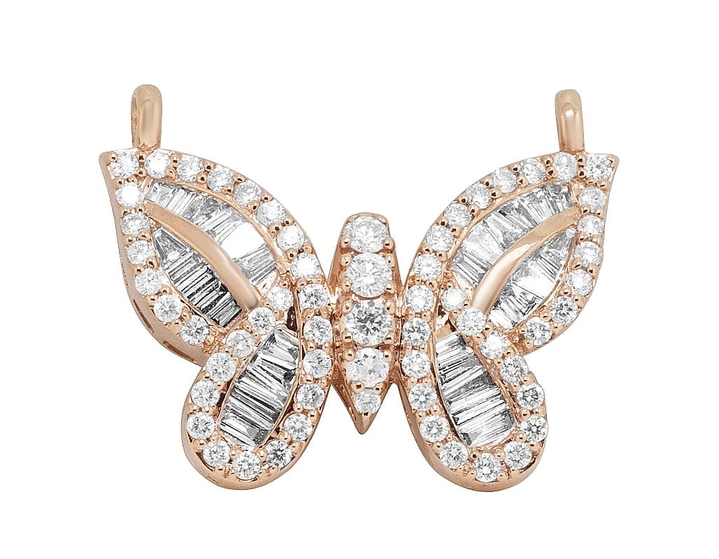 BUTTERFLY BAGUETTE REAL DIAMOND PENDANT (1 of 2)