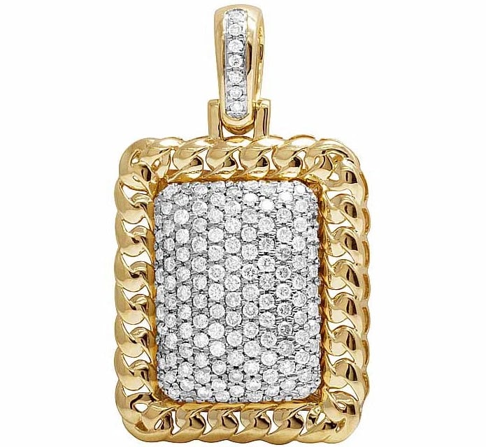 10K YELLOW GOLD MIAMI REAL DIAMOND PENDANT CHARM (1 of 5)