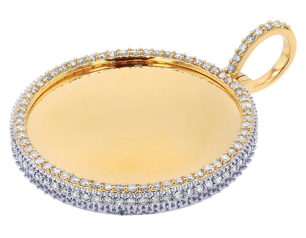 ROUND MEMORY PENDANT SIDE-SET DIAMONDS - 2