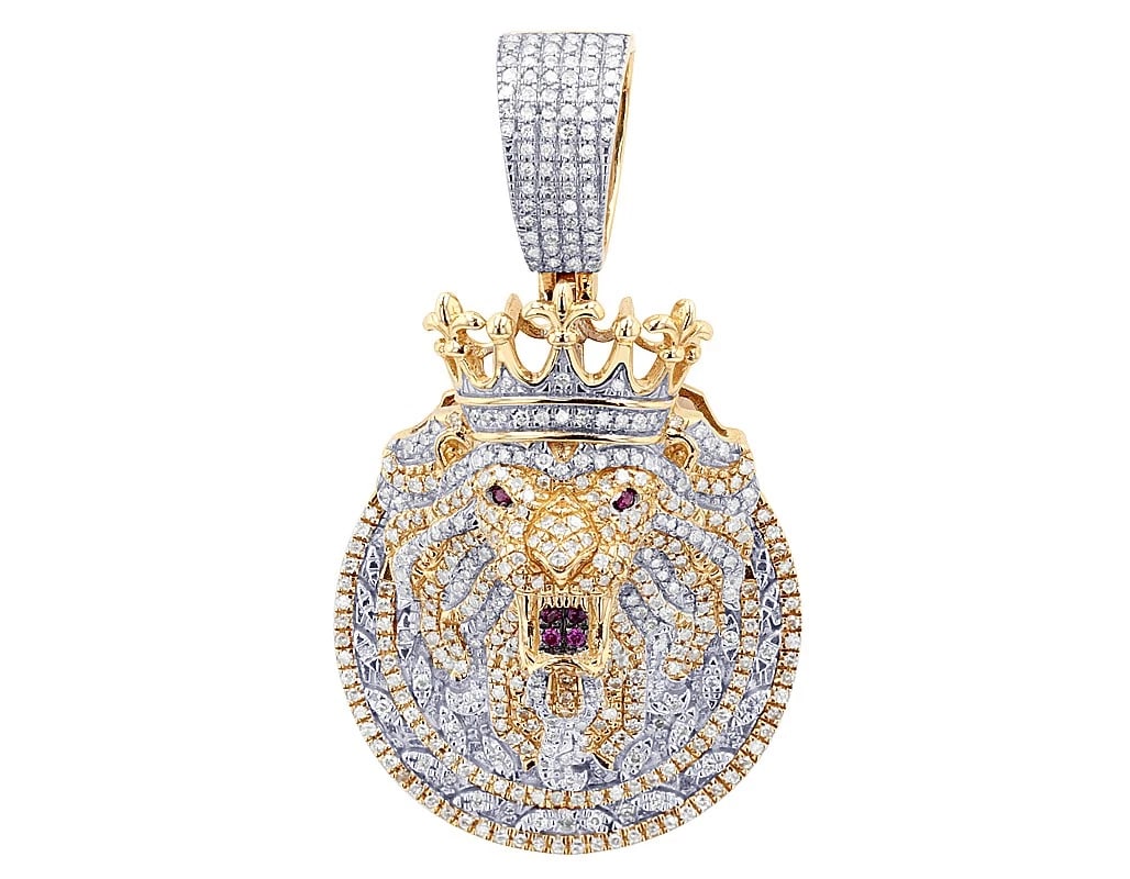 CROWN ROYAL CT REAL DIAMOND LION HEAD PENDANT (1 of 2)