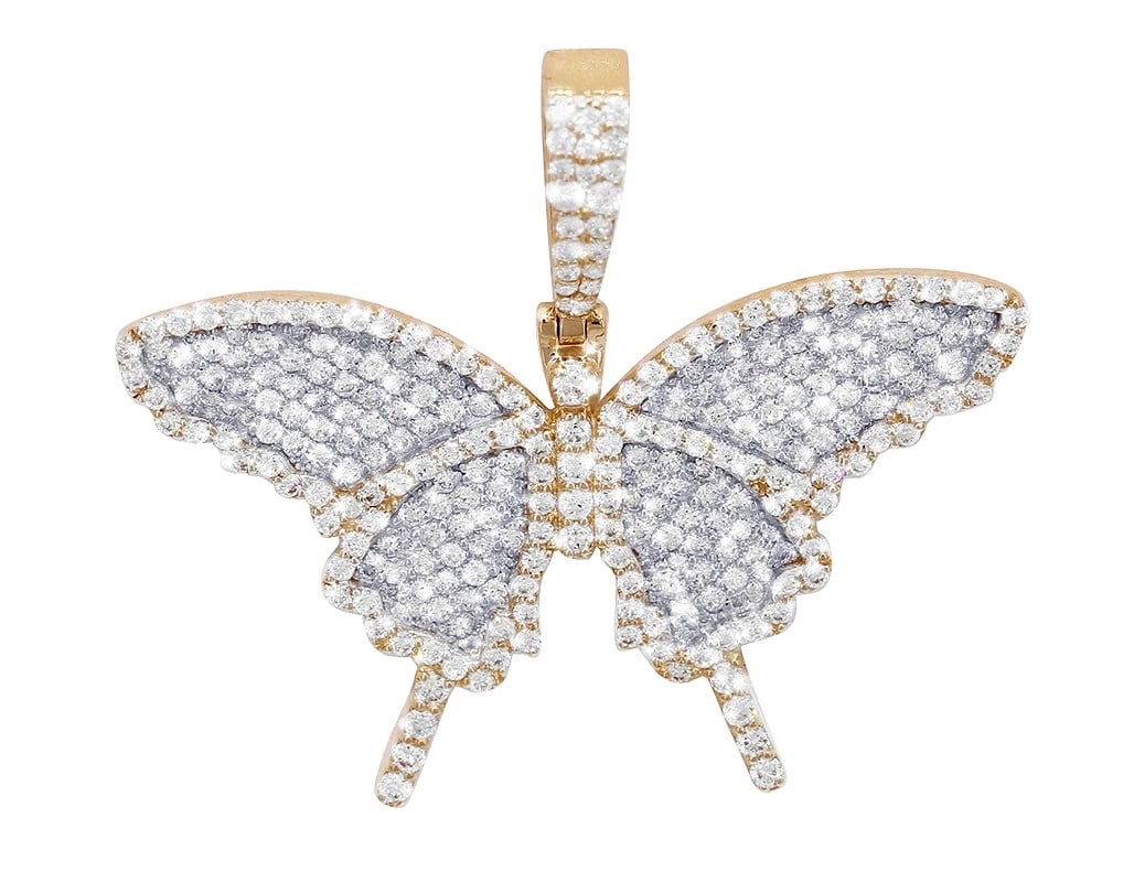 BUTTERFLY REAL DIAMOND PENDANT 10K YELLOW GOLD (1 of 2)