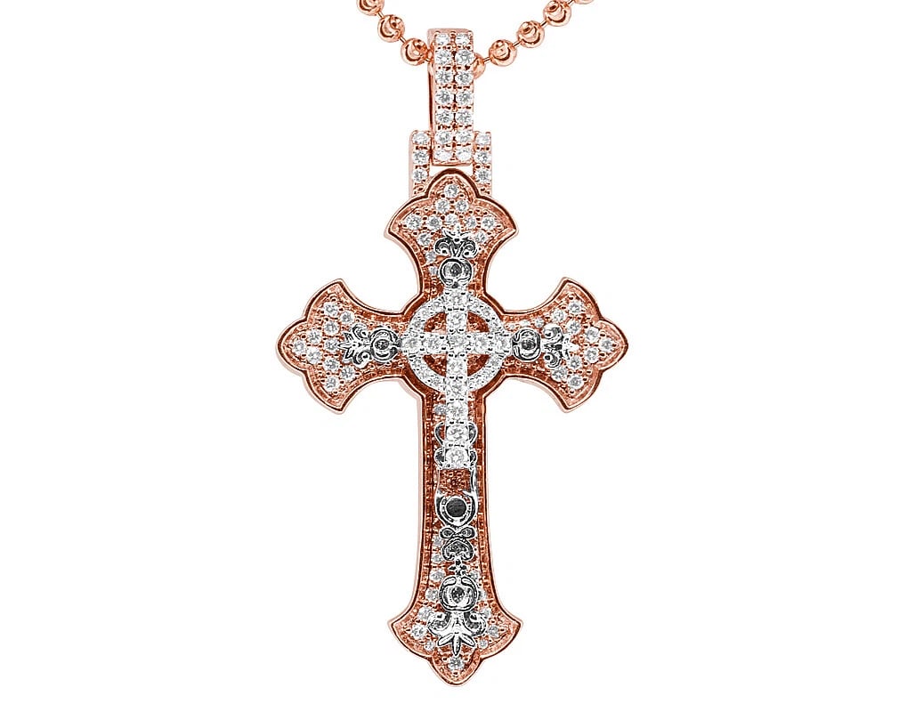 REAL DIAMOND DESIGNER CROSS PENDANT (1 of 2)