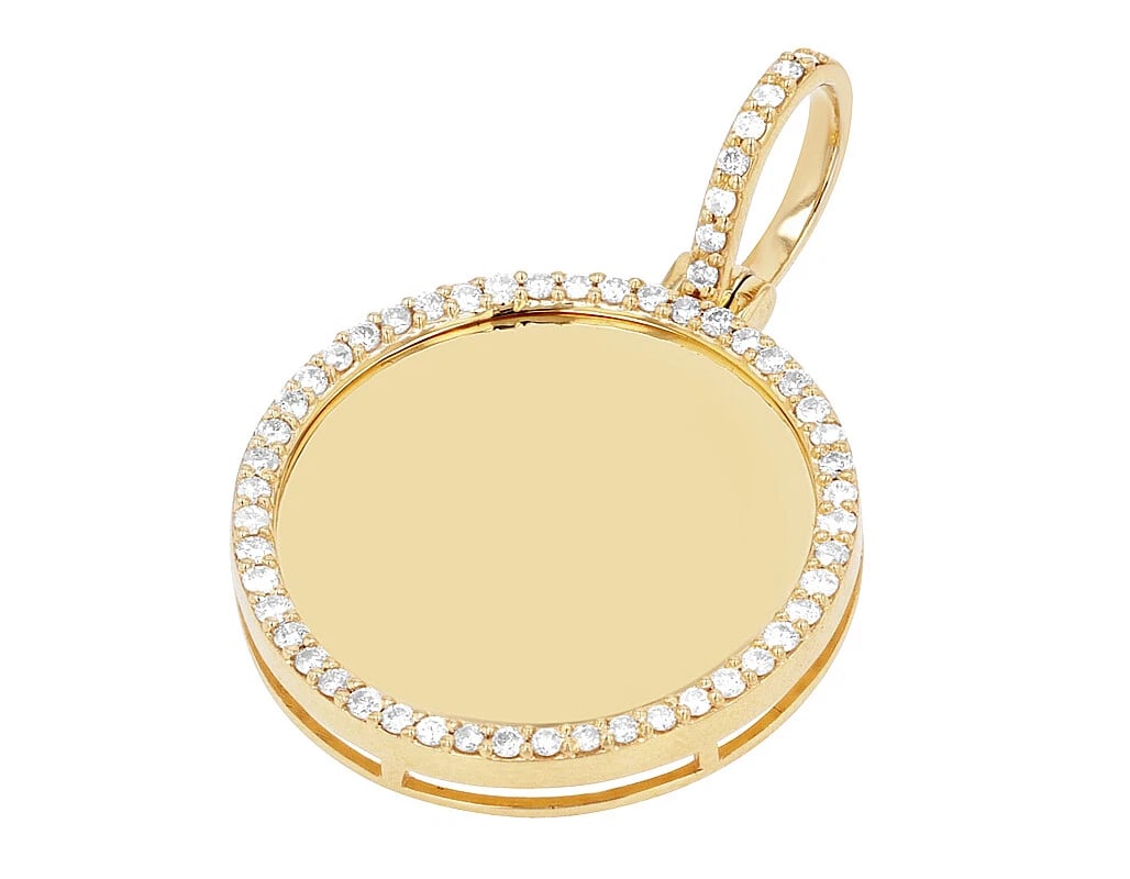 REAL DIAMOND ROUND MEMORY PENDANT - 2
