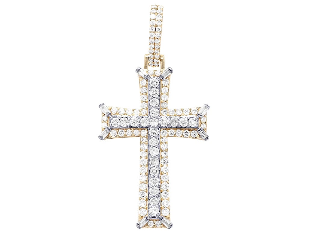 DIAMOND BAGUETTE CROSS PENDANT (1 of 2)