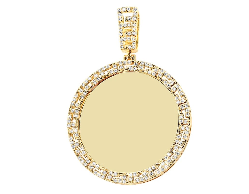 DIAMOND ROUND MEMORY PENDANT 10K YELLOW GOLD: Diamond Round Memory Pendant 10K Yellow Gold Brand: None Type: Pendant Material: 10k Yellow Gold, Main Stone/Creation Natural Earth Mined Diamonds Color: Yellow Gold Size: Dimension Diameter 39.7